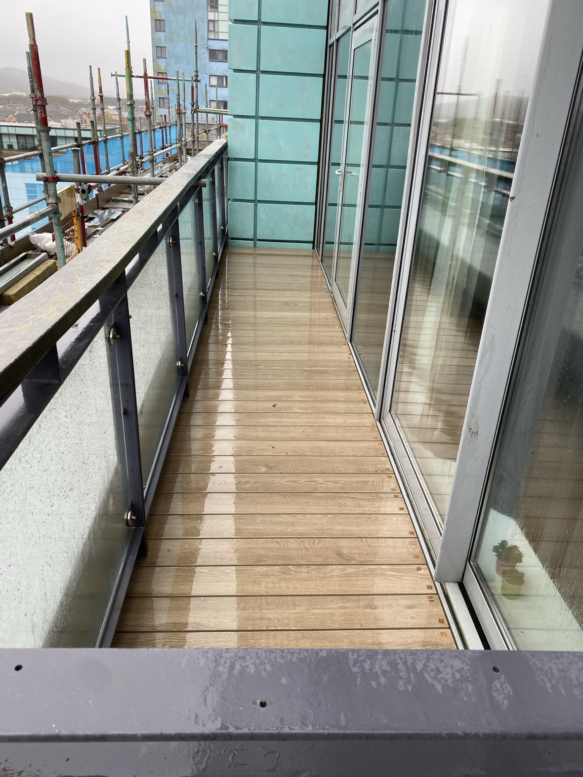 Completed balcony decking installation